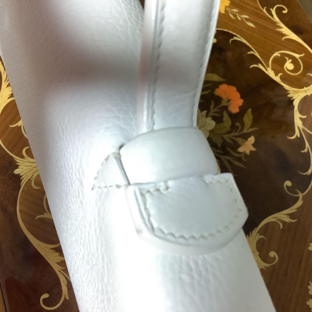 HERMES エルメス　ホワイト　レザー ビジネス　バッグ　メンズ　レディース