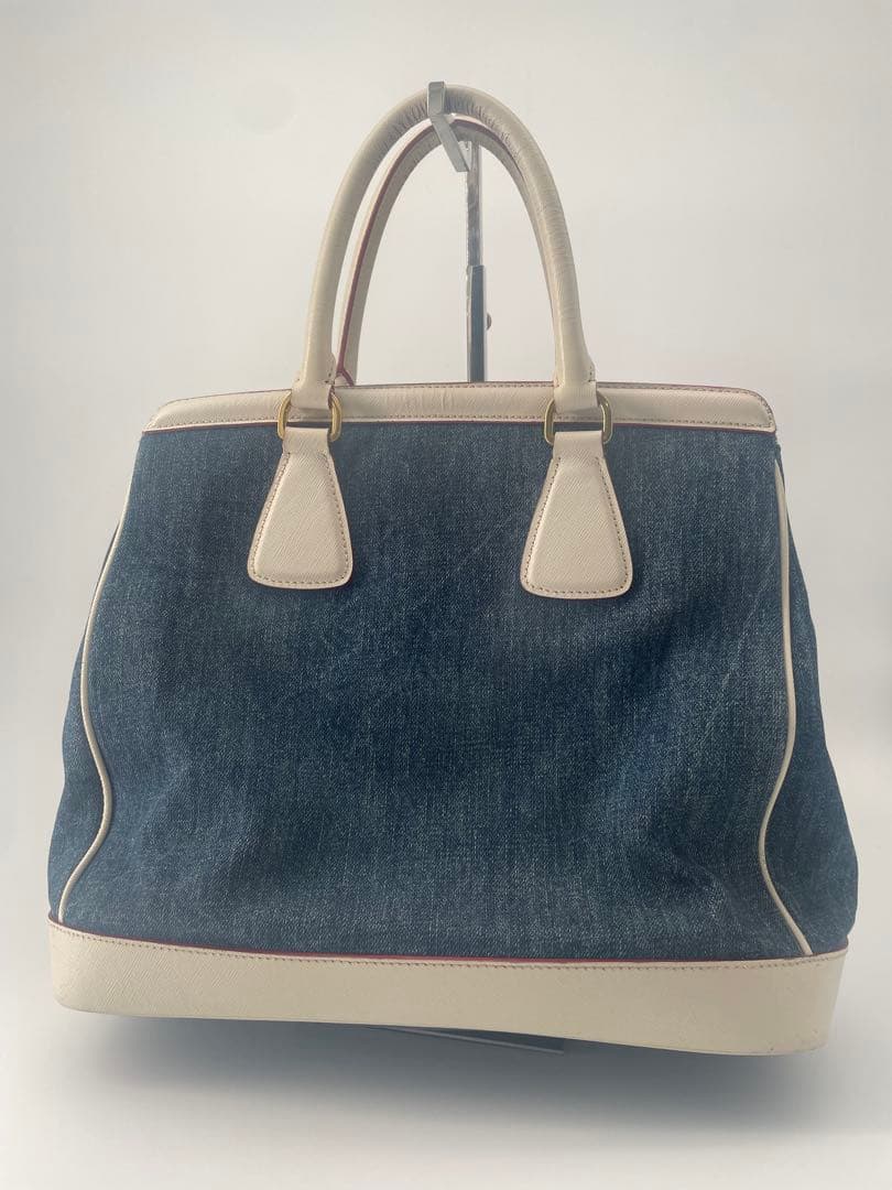 【希少】PRADA デニム ハンドバッグ サフィアーノ　保存袋付き　BN2441