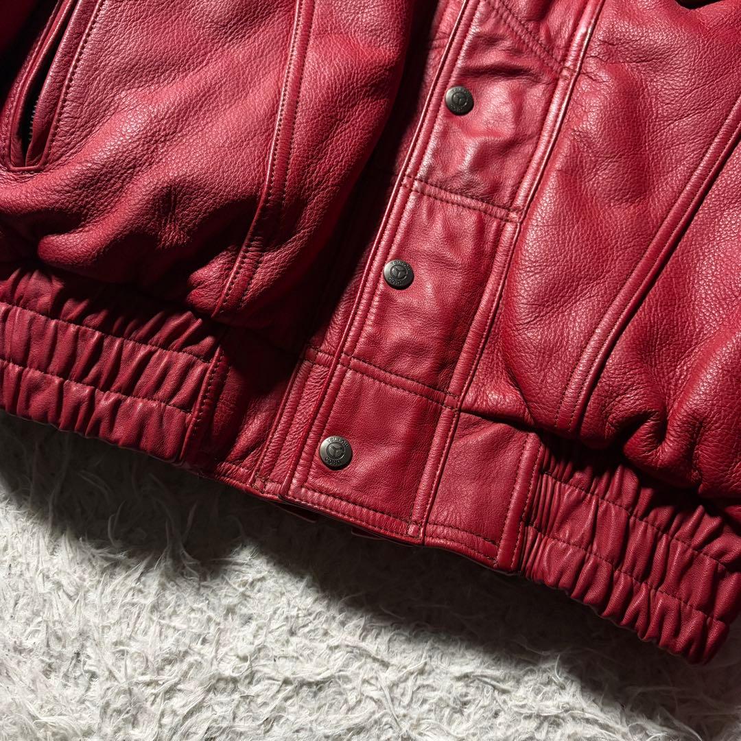 t*9様 美品■イエローコーン　バイクウェア　本革　レッド　L