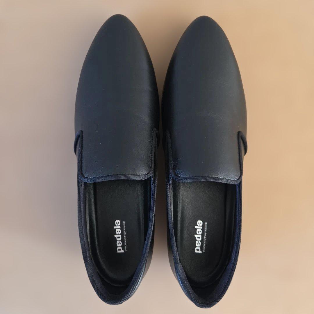 新品未使用 pedala アシックス ローファー ブラック 24cm