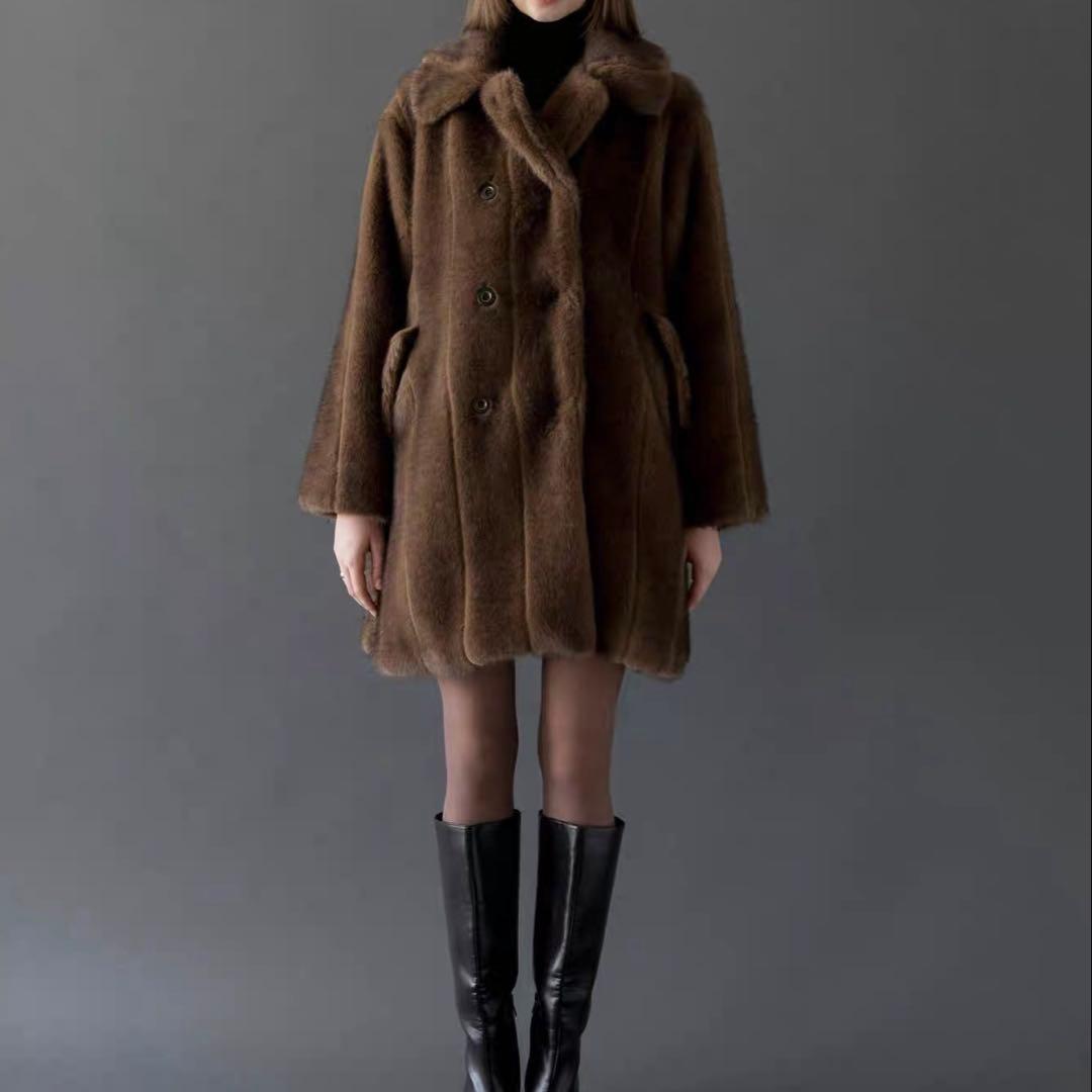 acka classical fur coat ブラウン 2