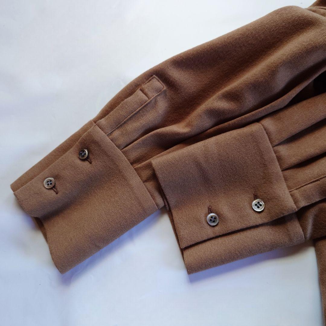 ☘️新品 サクラ SACRA ウール バンドカラー 茶色系 M 長袖 きれいめ