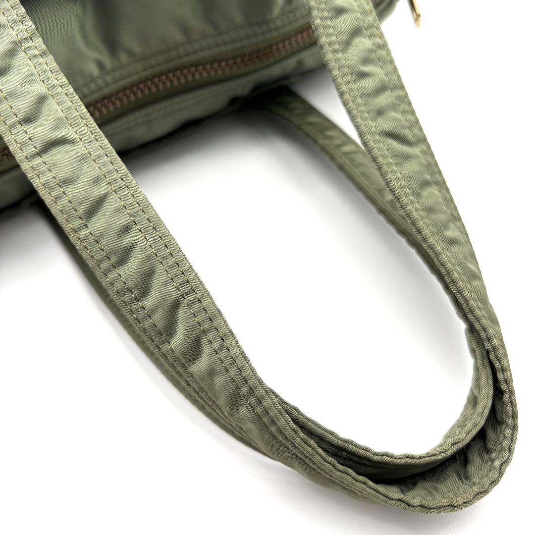 極美品 ポーター タンカー ミニボストン ダッフルバッグ ロゴ セージグリーン