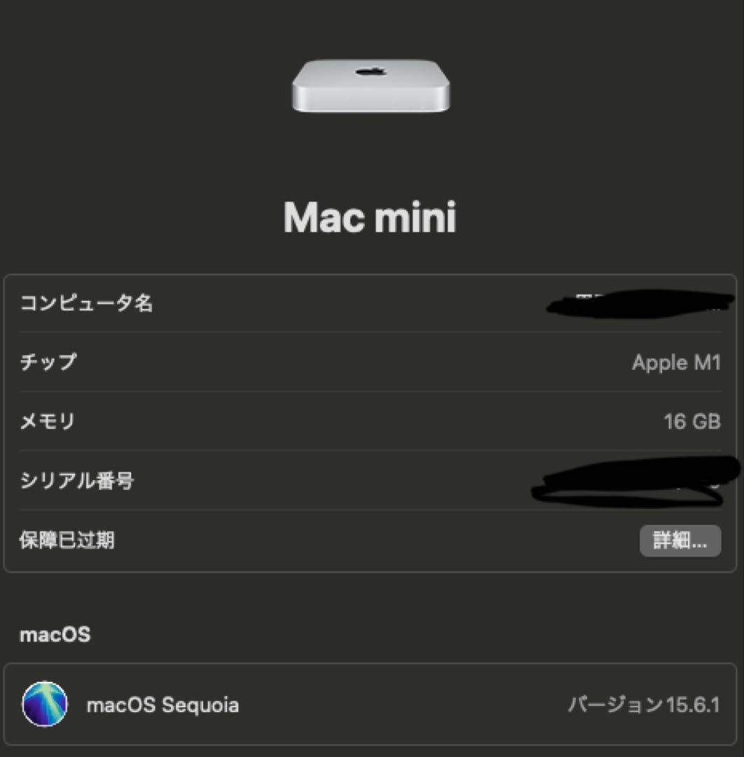 T*u様 Mac mini A2348 M1 16GB SSD512GB 箱あり