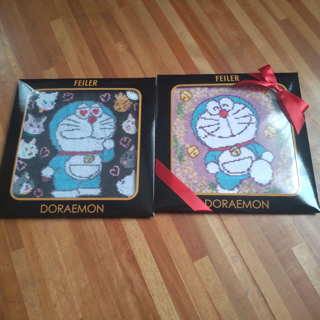 完売❤️FEILERドラえもんMIMOZAラブリーキャッツハンカチ2枚フェイラー