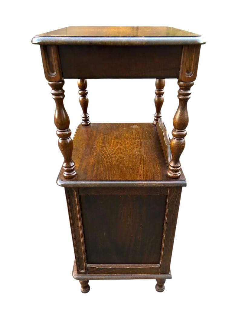 昭和レトロ 木製コンソールテーブル コールキャビネット 電話台 花台