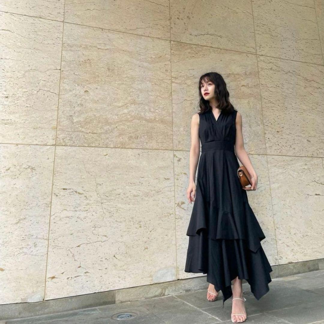 L'Or(ロル) Volume Shirt Dress ブラック かじまり