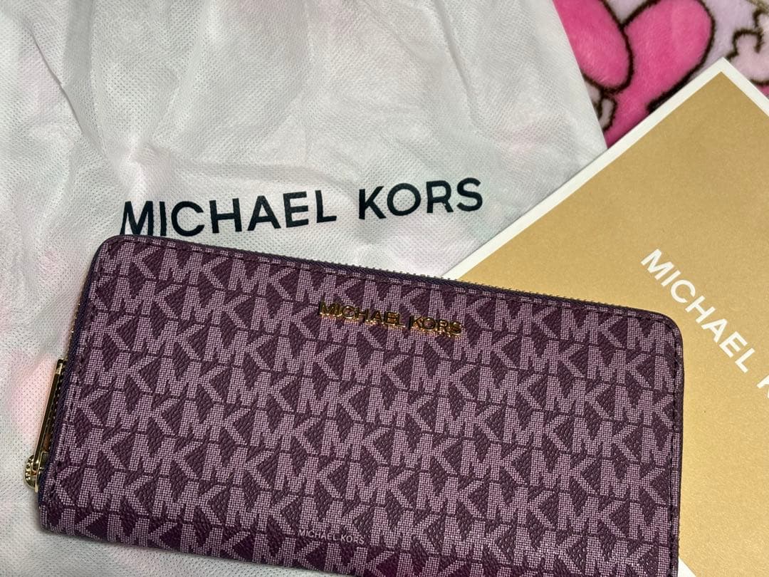 MICHAEL KORS パープル 長財布 MKロゴ