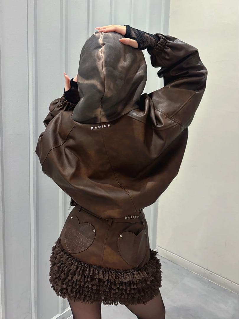 Darich スウェットフーディーレザージャケット