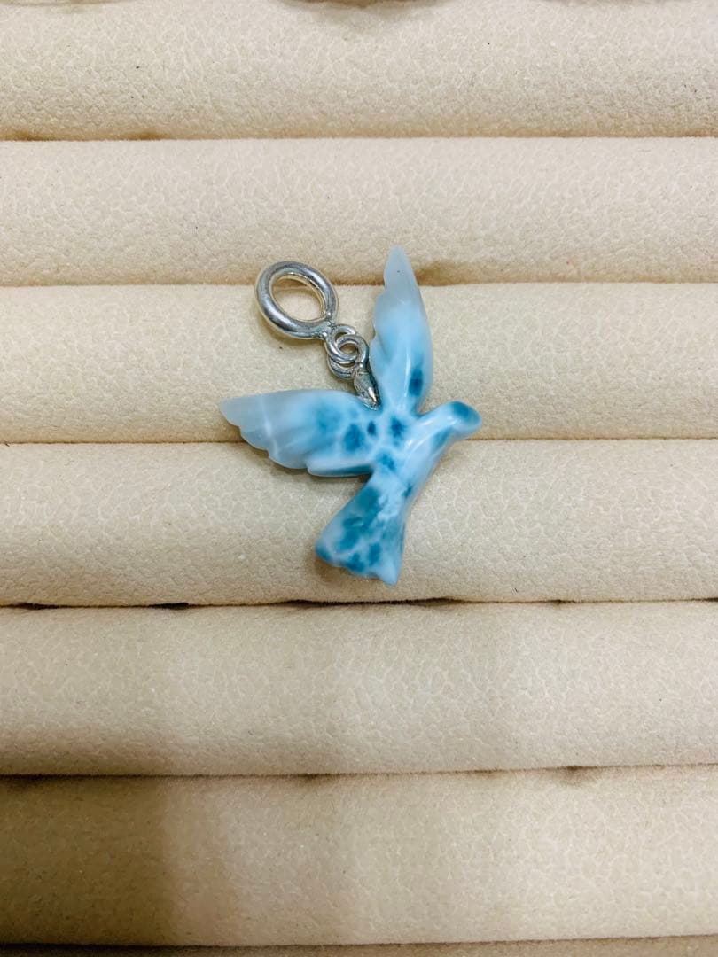 天然石⭐︎ラリマー⭐︎ペクトライト⭐︎鳥⭐︎ペンダントトップ⭐︎ドミニカ産⭐︎シルバー925
