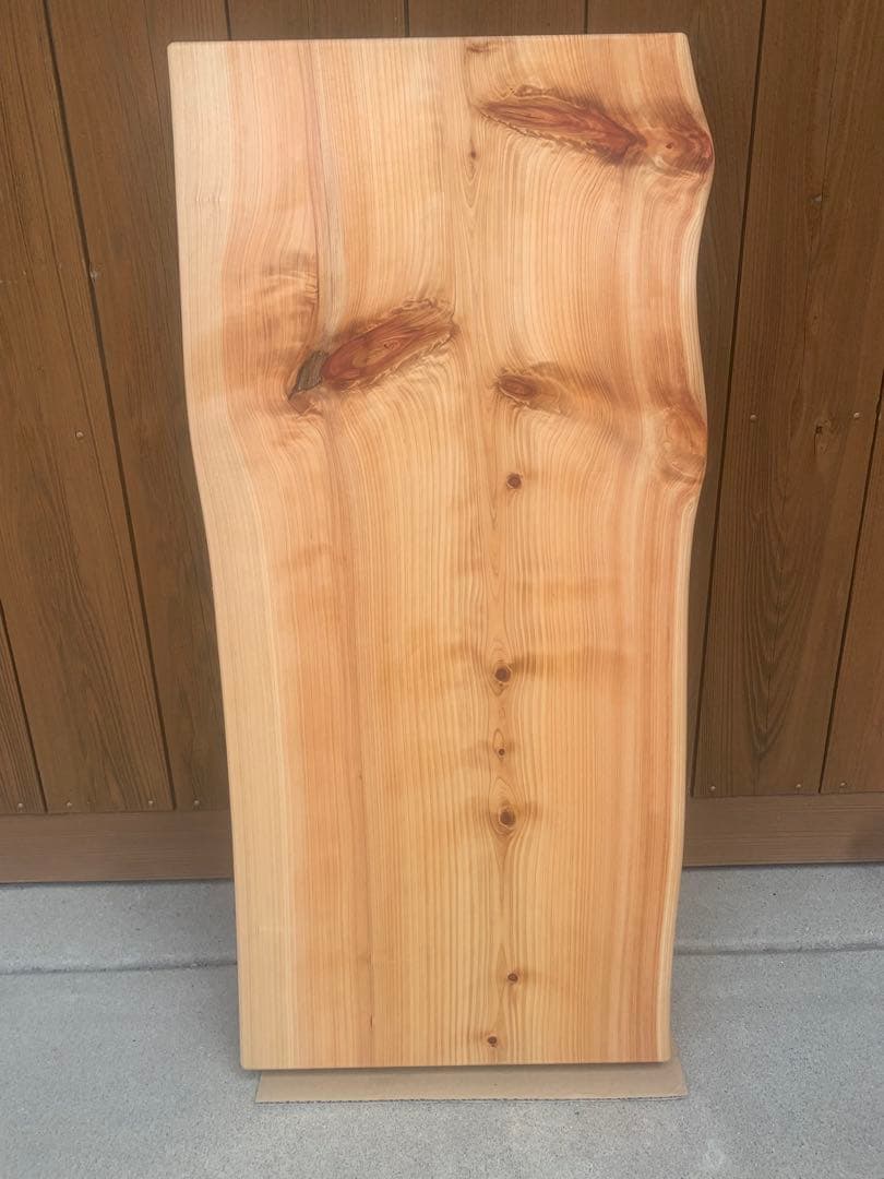 ☆ぺんぎん☆楠円形飾り台、桧片側耳付棚板オーダー製作●確認