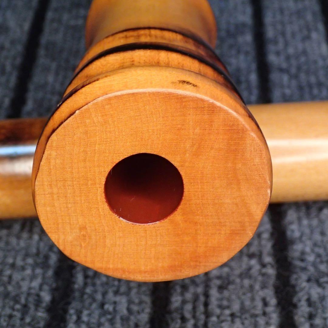 尺八 銘木 (楓)蝴蝶 曲管 1尺９寸(C♯管)
