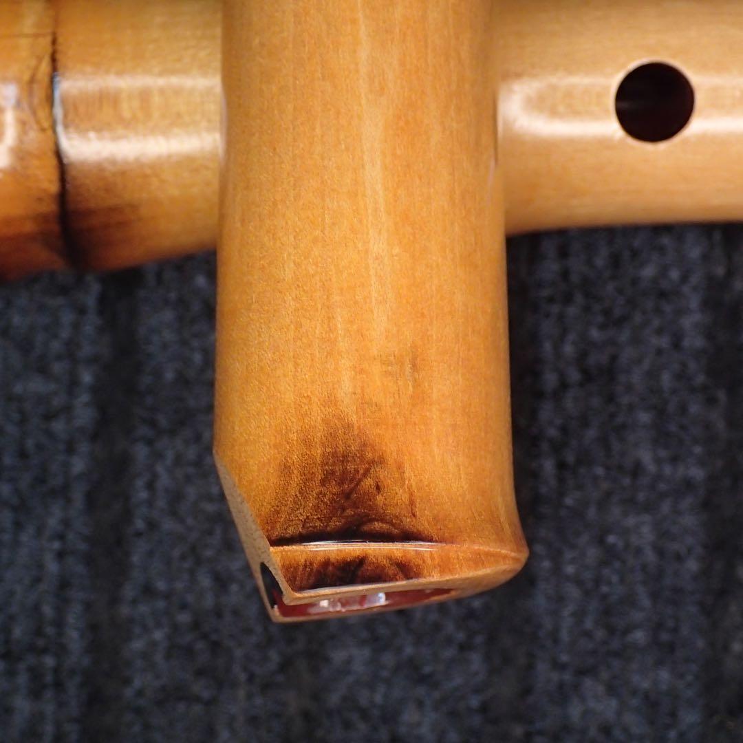 尺八 銘木 (楓)蝴蝶 曲管 1尺９寸(C♯管)