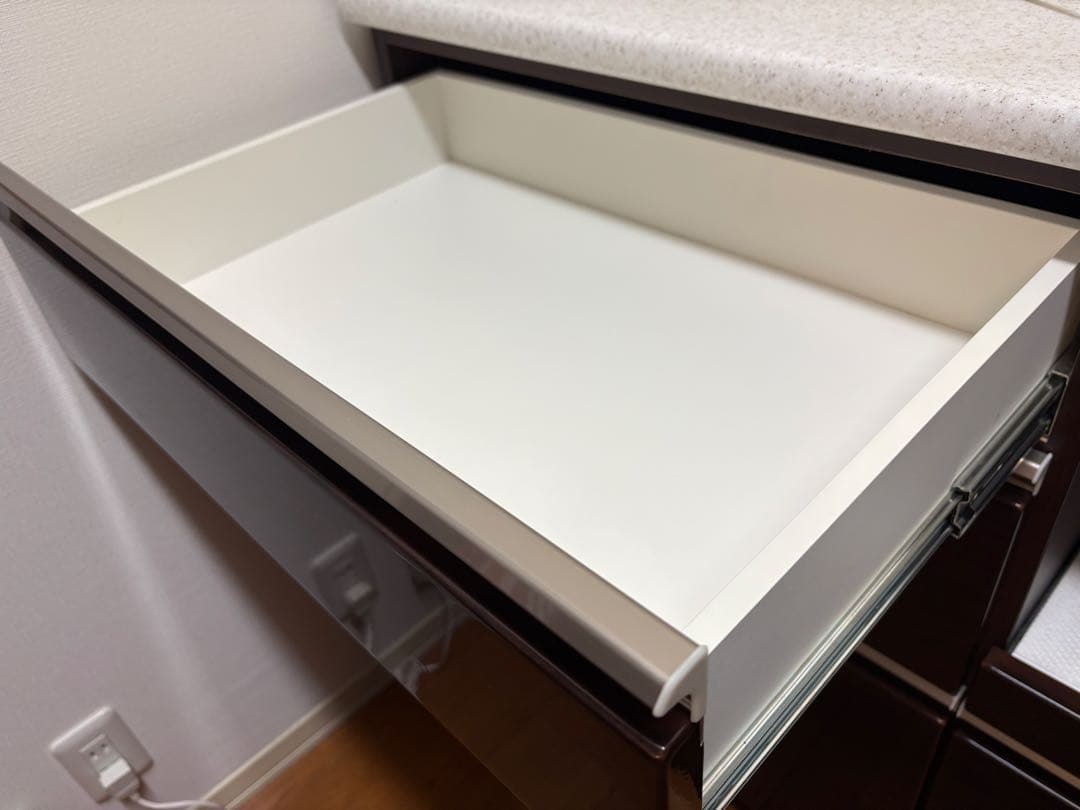 ニトリ　キッチンカウンター　天板付き　ダークブラウン