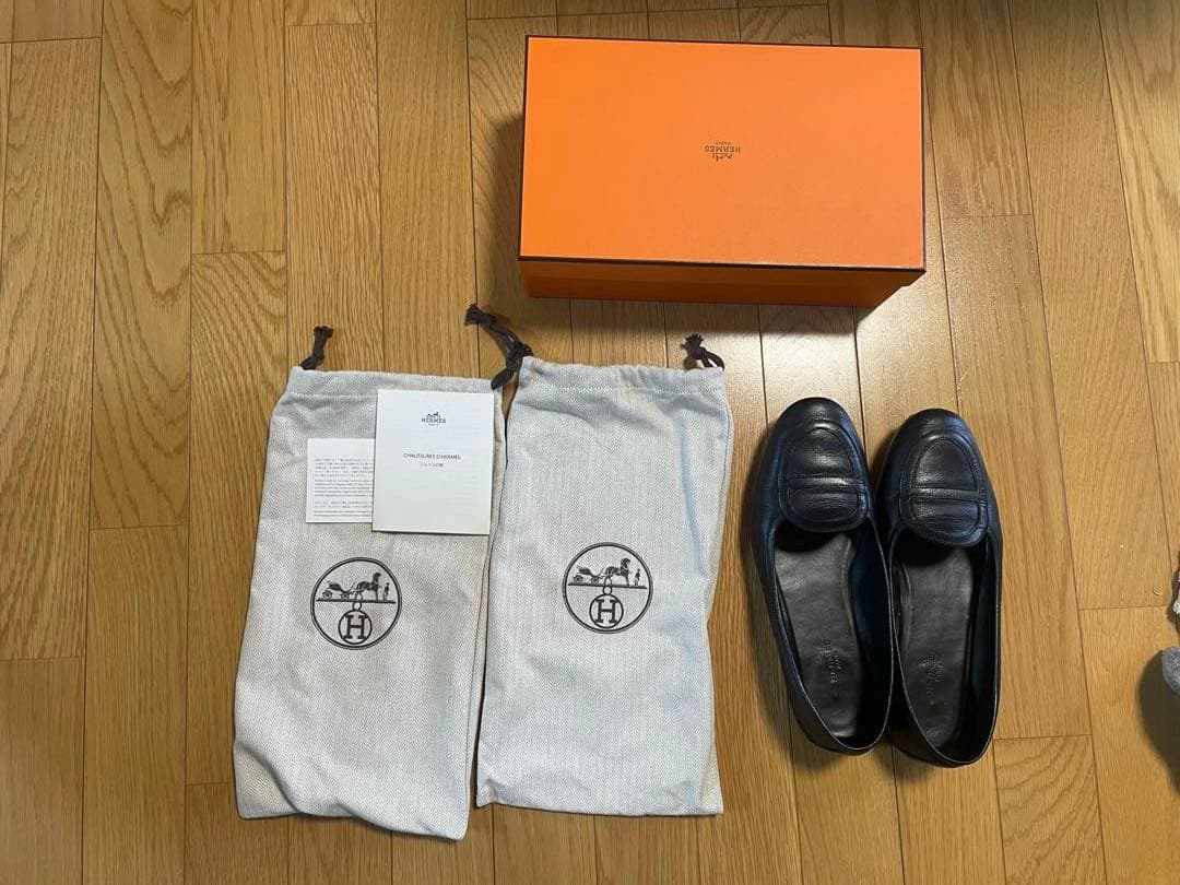HERMES モカシン　ジュリア　38 黒