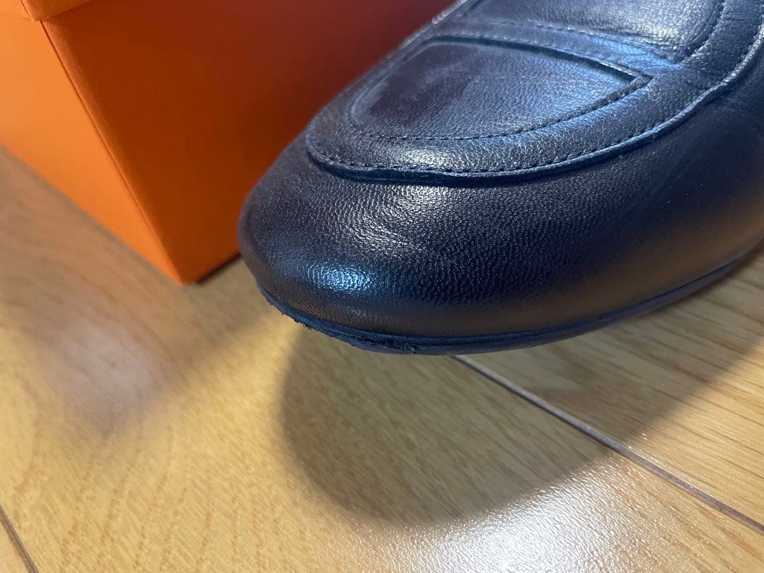 HERMES モカシン　ジュリア　38 黒