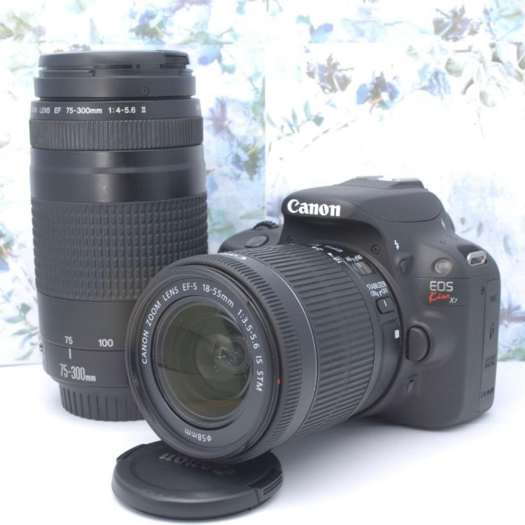 ‼️スマホ転送可‼️Canon Kiss X7 デジタル一眼レフカメラWレンズキット
