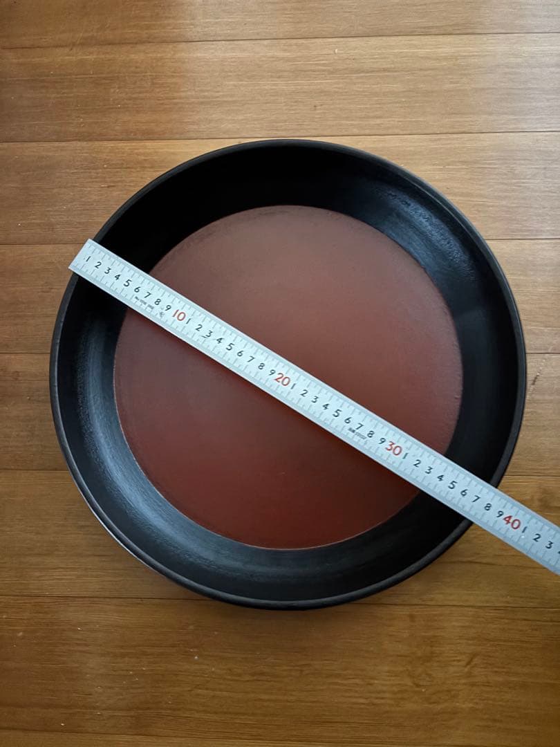 赤木明登氏作 漆器　日の丸勝手盆　直径38センチ　大型