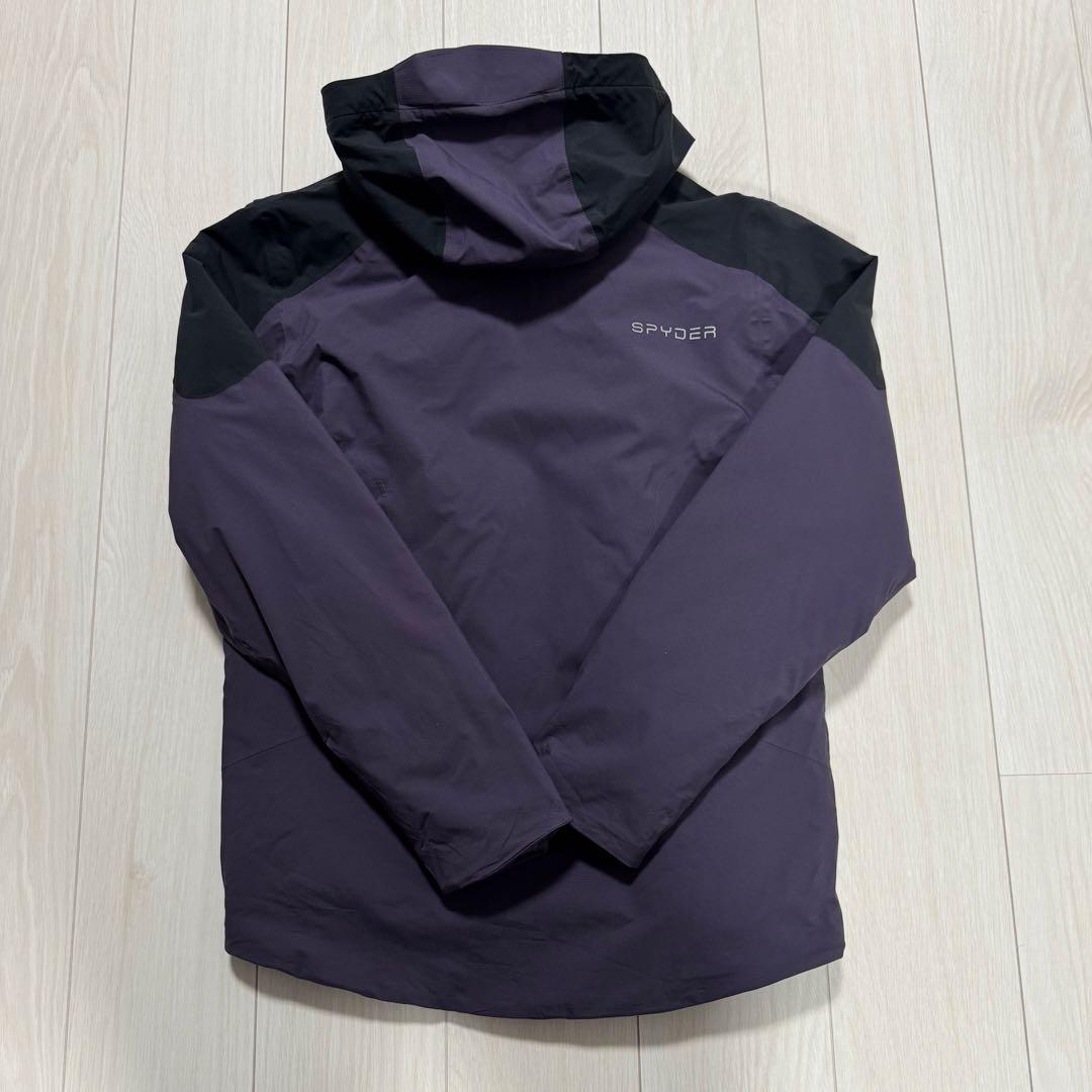 【美品】SPYDER フード付きスキーウェアパープル/ブラック USA メンズM