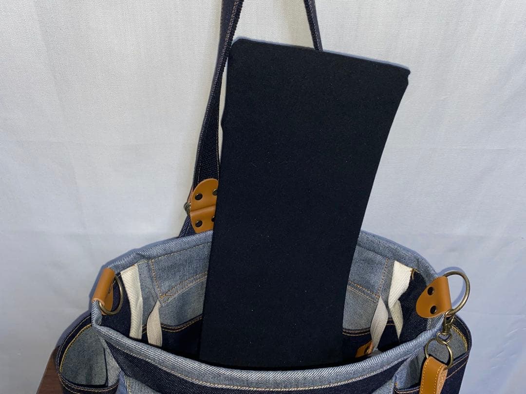 ☆ハンドメイド☆岡山デニム☆柴犬☆4wayあおりバッグ