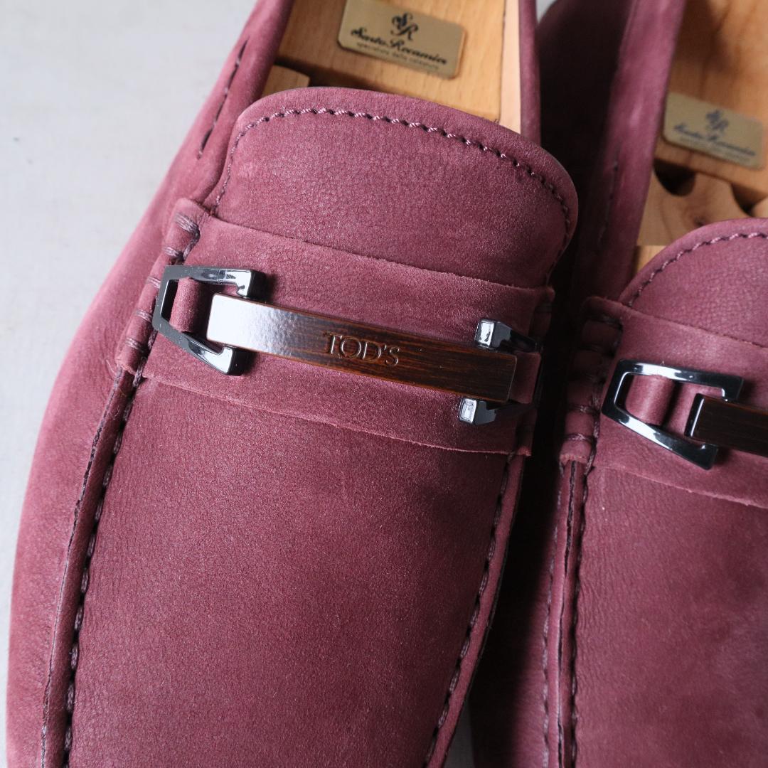 極美品トッズゴンミーニ　ドライビングシューズ　ワインレッド　6.5 25.5cm