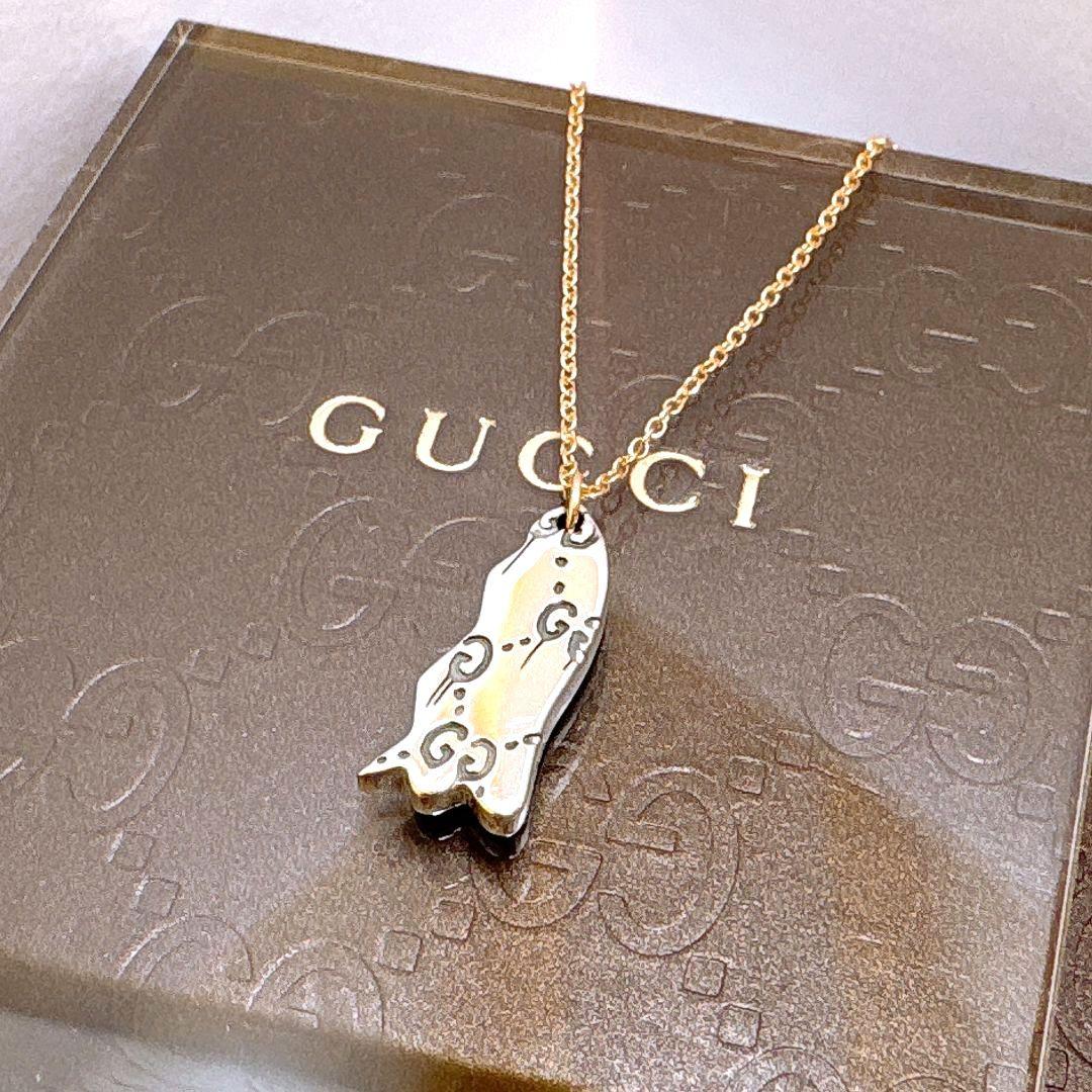さっかんさん専用★GUCCI ゴースト シルバーネックレス 750 K18