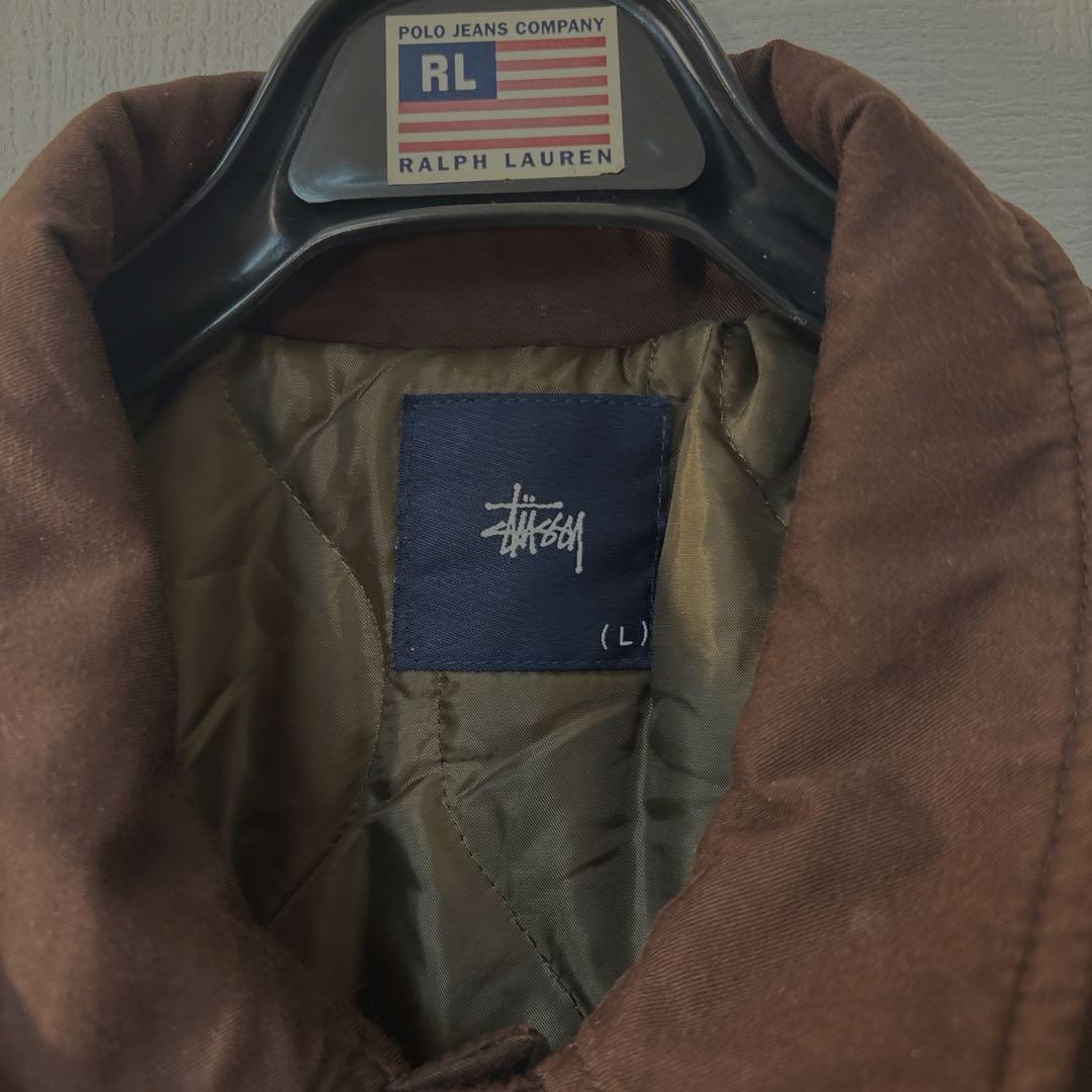 old stussy コート カバーオール 90s 紺タグ キルティング