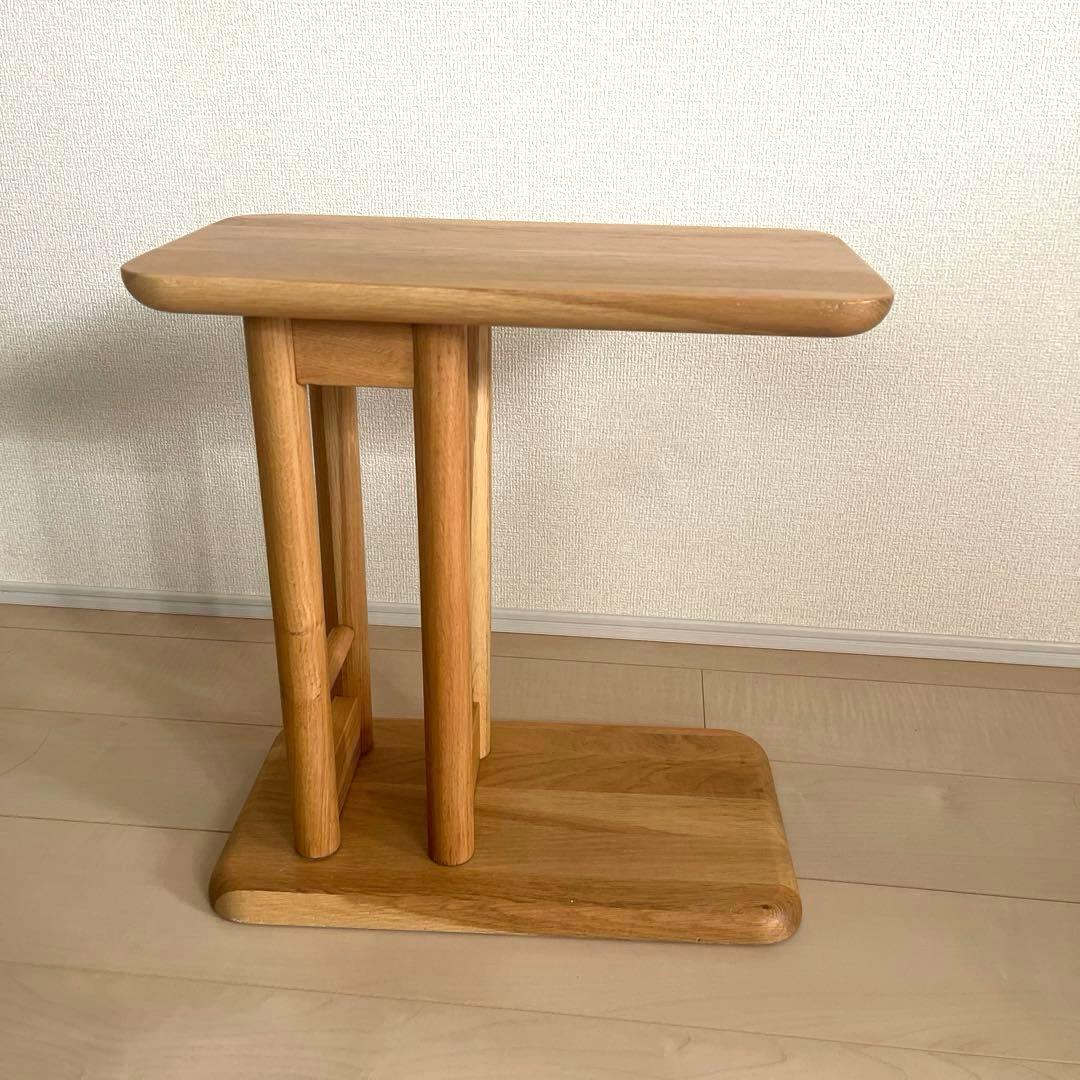 ルノ Runo 北欧風　サイドテーブル　移動簡単 C字型 角丸加工 小物置き