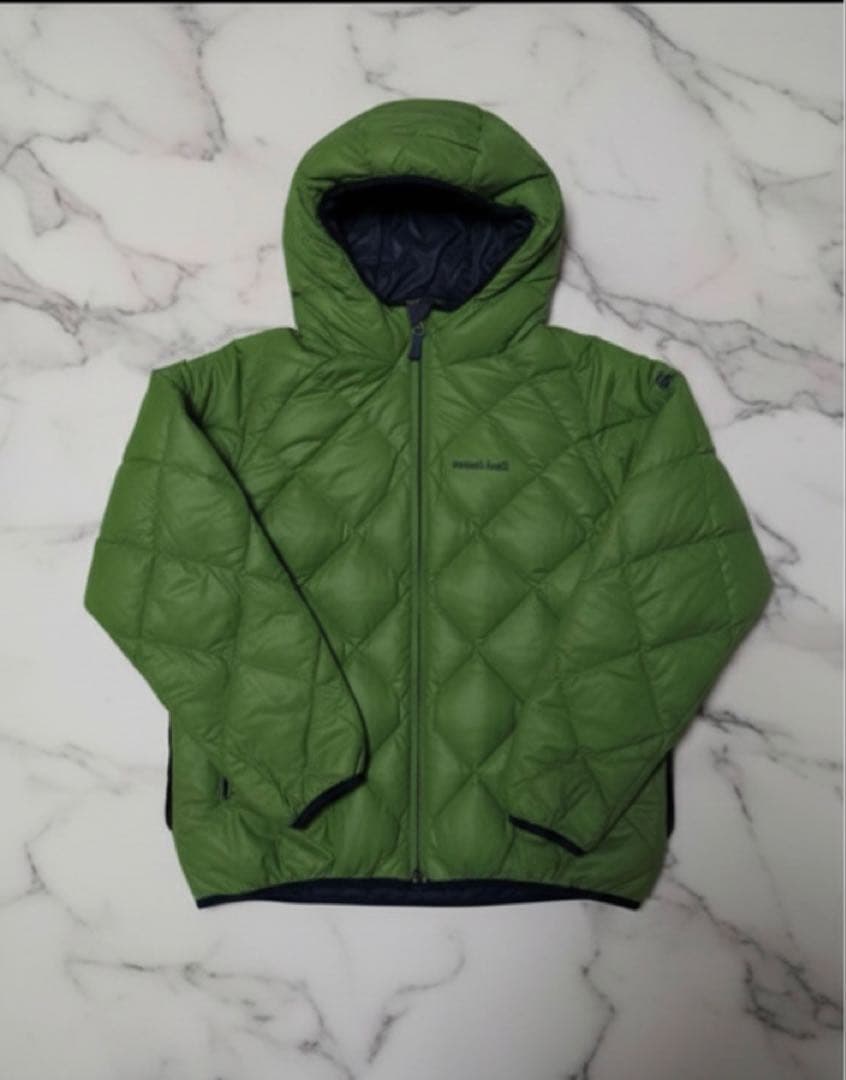 mont-bell ダウンジャケット キルティング　リバーシブル 紺/緑