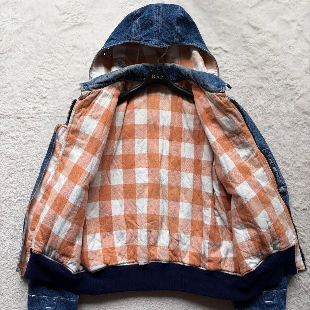 【美品】ピンクハウス デニムフライトジャケット デカロゴ フリル