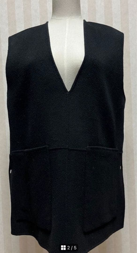 k*i様 ohga オーガ ウールベスト ブラック OHGA フリーサイズ 黒色
