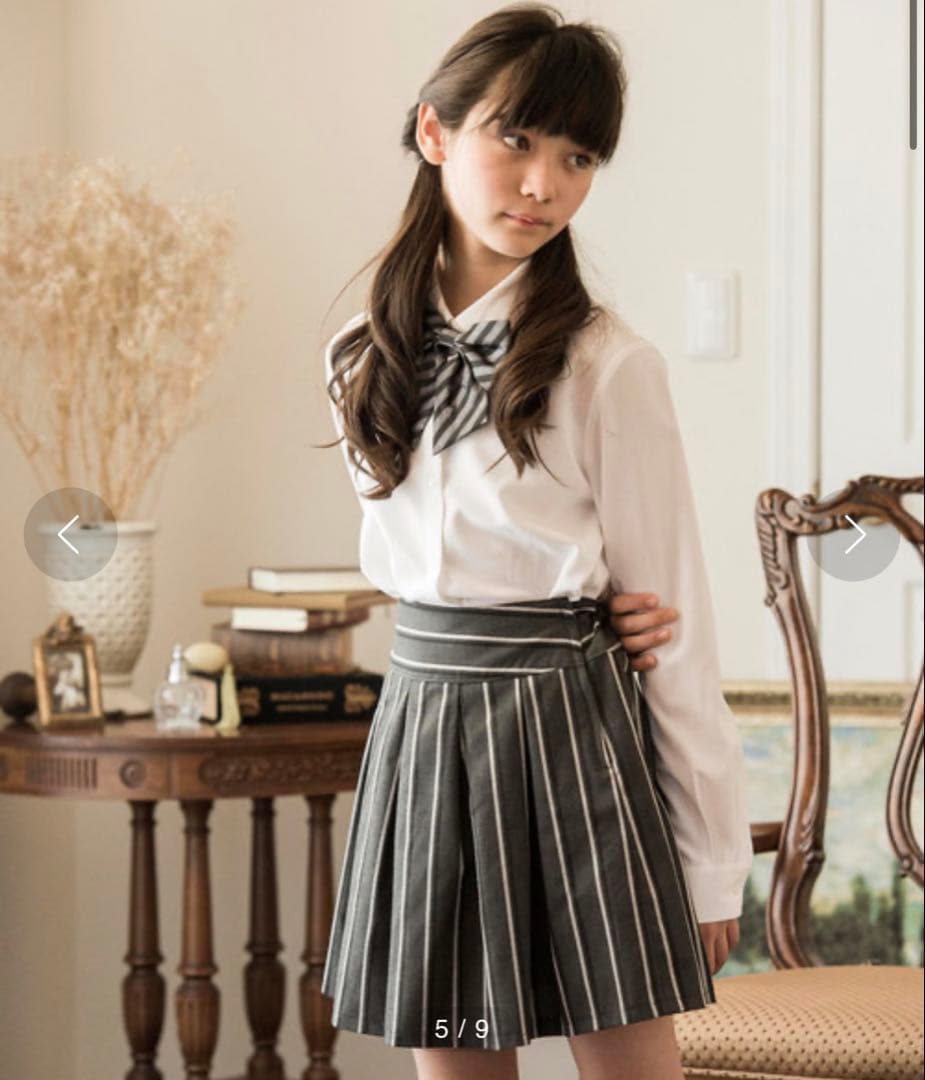 卒服 ミッシェルアルフレッド 白パイピングジャケット×スカートセット 160