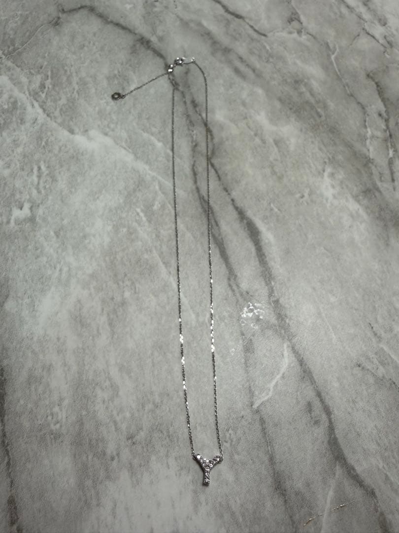 18金アルファベットYホワイトゴールドネックレス