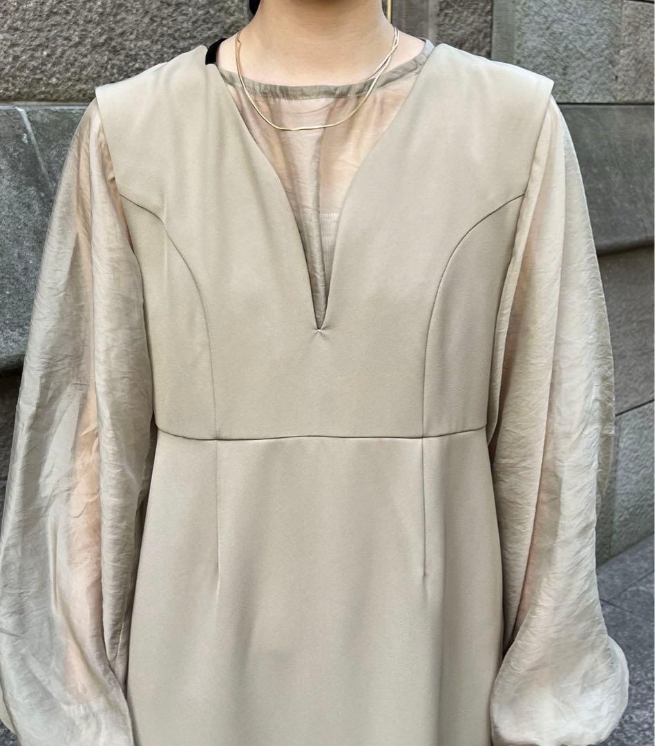 CAPRICIEUX LE'MAGE 3SETアシメフリルワンピース ベージュ