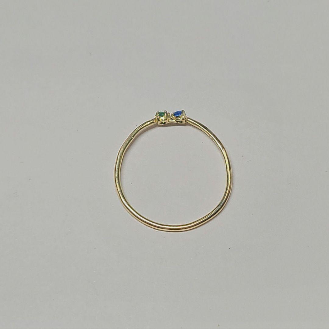 美しきビビッドブルーの共演★パライバトルマリン&アウイナイト18金リング★