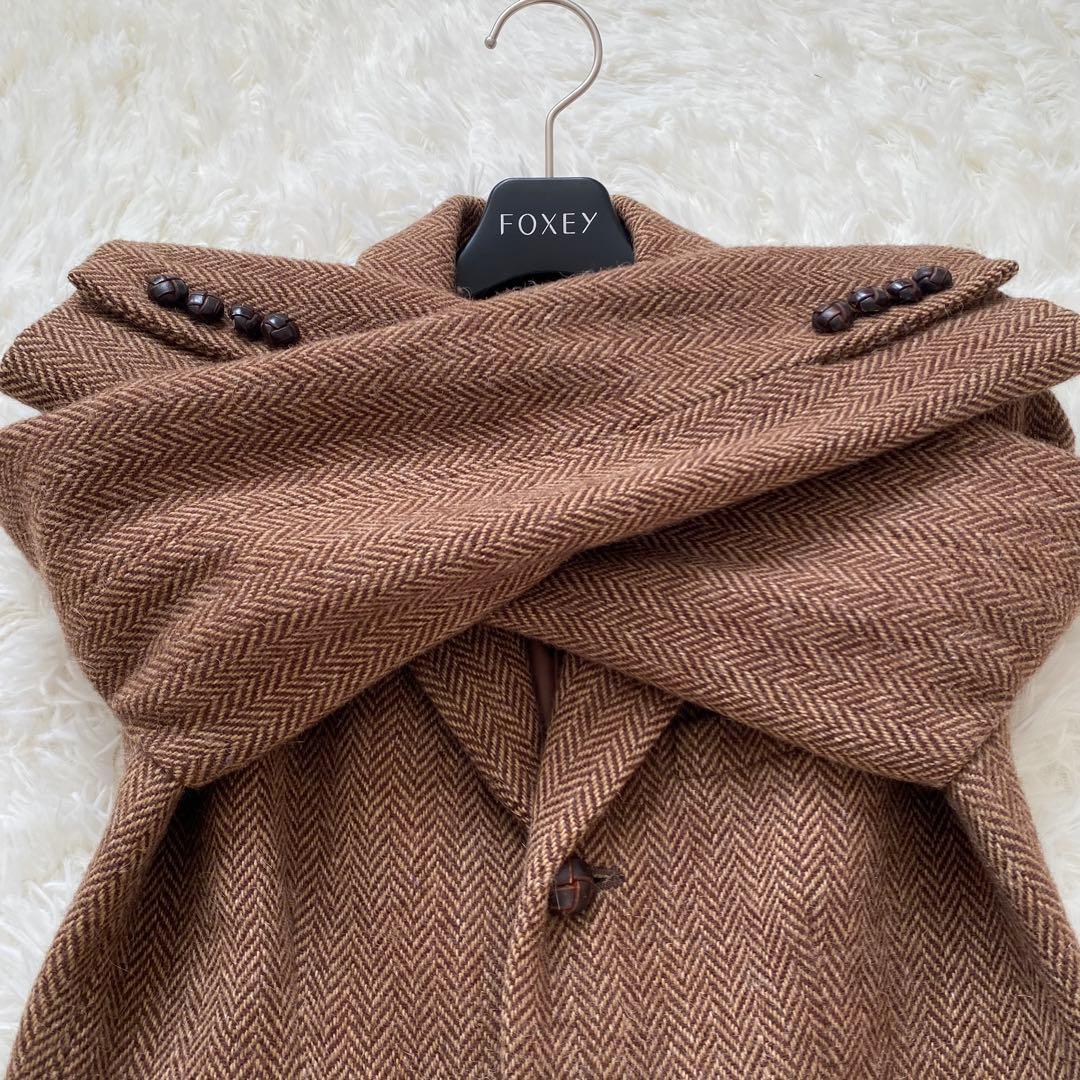 ラルフローレン　テーラードジャケット　ヘリンボーン　くるみボタン　アルパカ