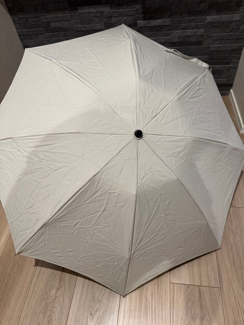 【美品】芦屋ロサブラン 完全遮光 日傘 3段折りたたみライトグレージュ