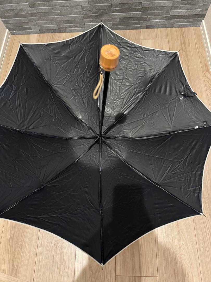 【美品】芦屋ロサブラン 完全遮光 日傘 3段折りたたみライトグレージュ