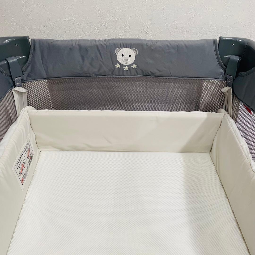 【美品】 Apricaベビーベッド ココネルエアー グレーベアー