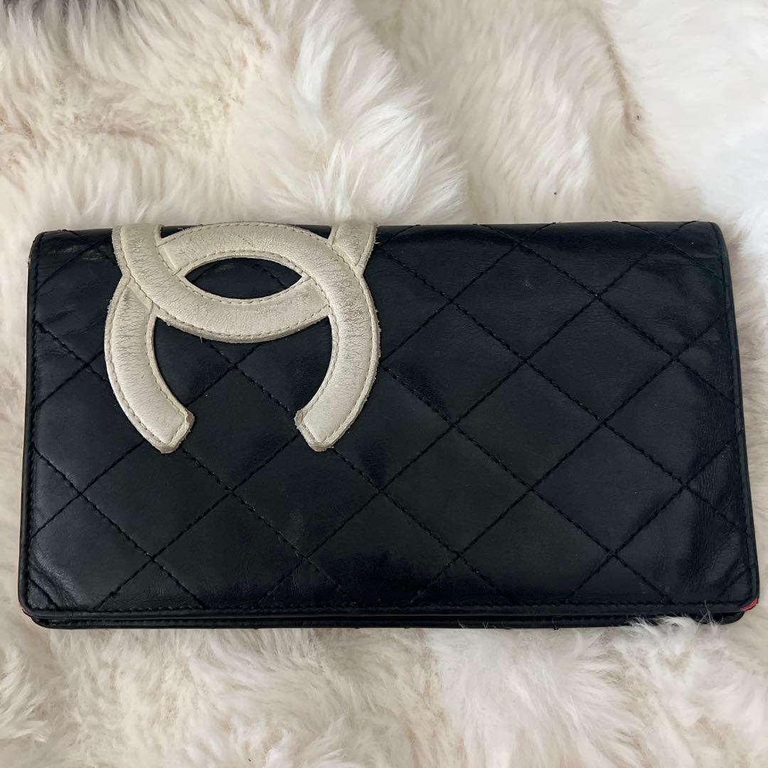 CHANEL キルティング カンボンライン　長財布