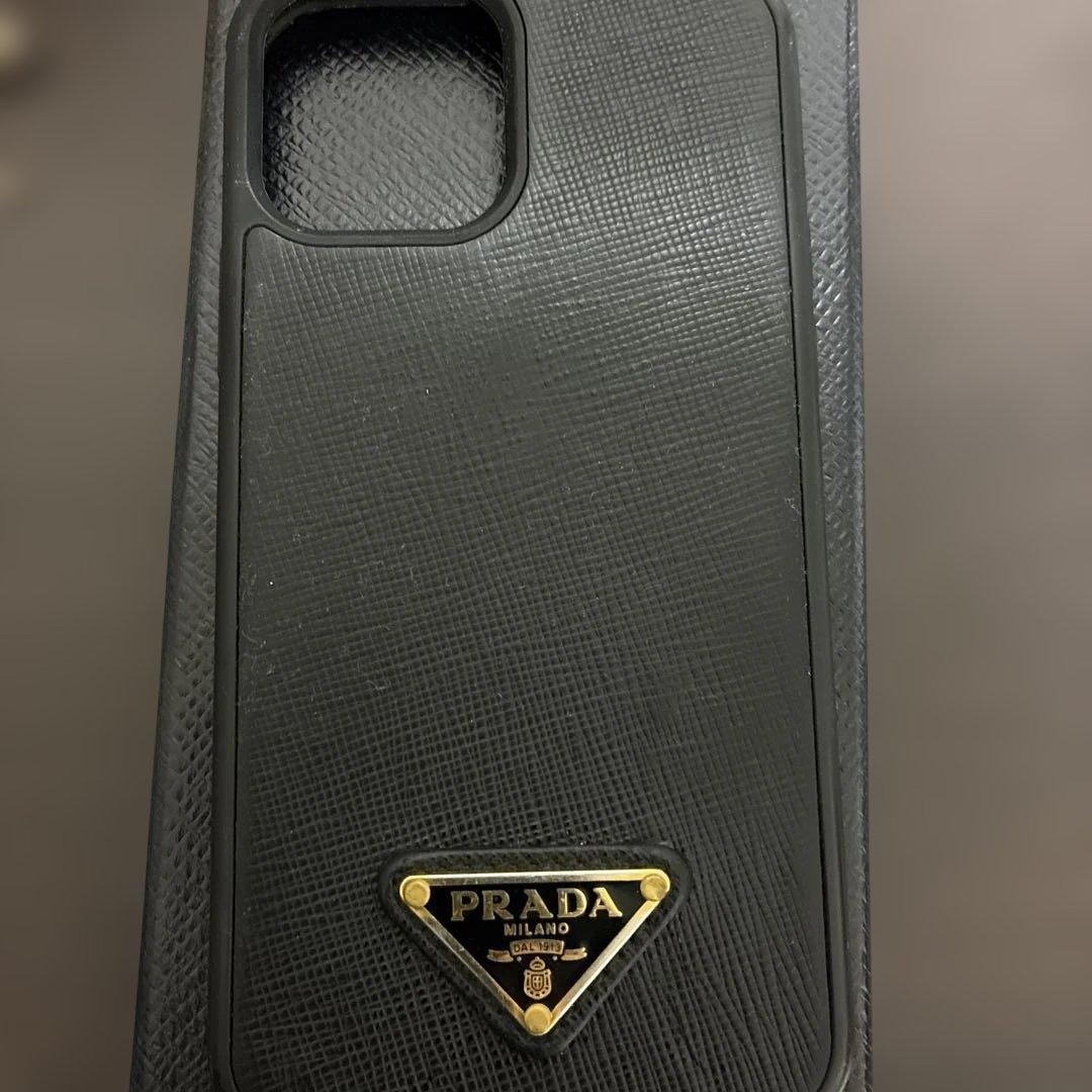 PRADA ブラックレザー iPhone12Proケース
