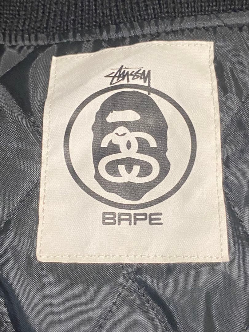 【希少】 STUSSY × A BATHING APE スタジャン S