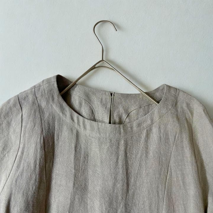 群言堂 石見銀山 麻100% リネンロングワンピース日本製グレーマキシ ゆったり