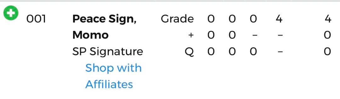 PSA10 ヴィクトリースパーク　ピースサイン モモ
