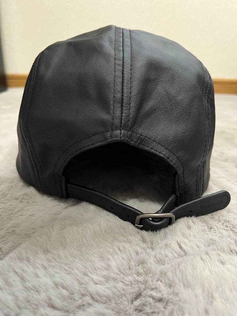【mu様】Supreme ブラック レザー ベースボールキャップ