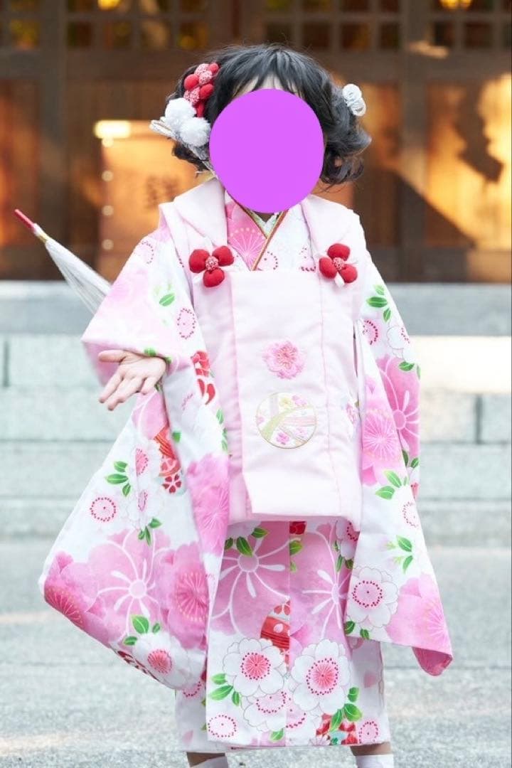3歳　七五三セット　つけ毛あり