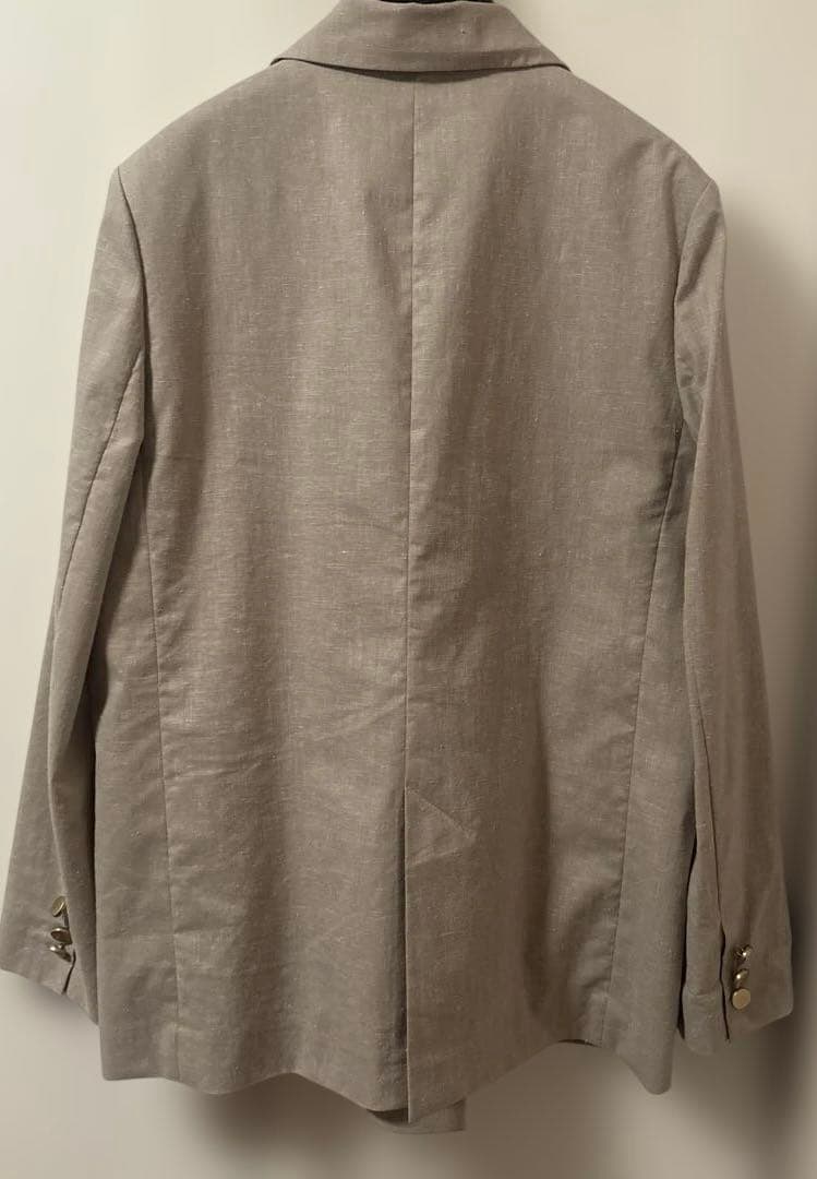 eimi様NOBLE 麻ストレッチピークドラペルジャケット　グレーB 38