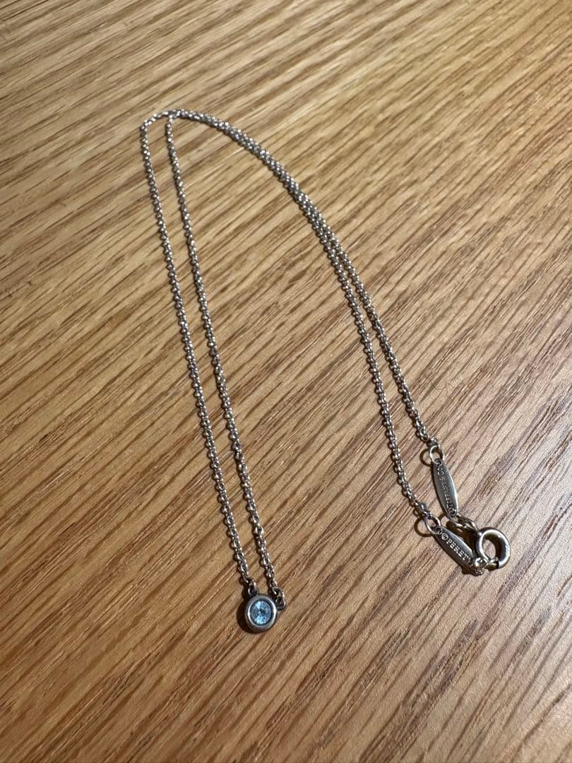 tiffany カラー バイ ザ ヤード アクアマリン ペンダント シルバー