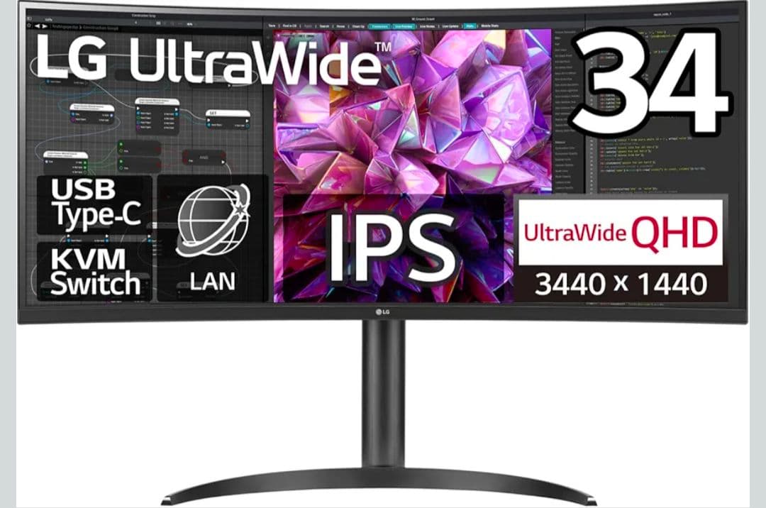 LG ウルトラワイドモニター/34WQ75C-B