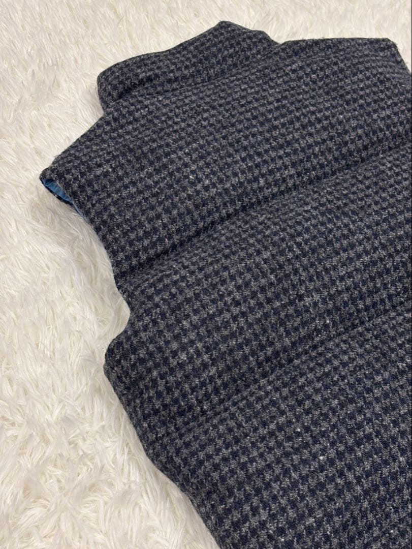 ナナミカ別注　ノースフェイス×ハリスツイード ダウンベスト M 千鳥格子柄